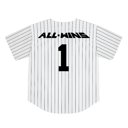 All Wins Striped Baseball Jersey